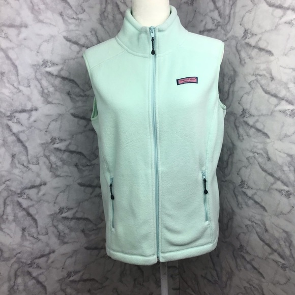 Vineyard Vines Mint Green Fleece Vest - Picture 2 of 10